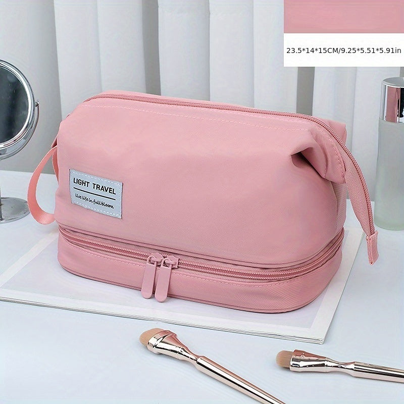 Versatile Makeup Zipper Bag Solid Portable Cosmetic Toiletry Wash Bag