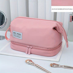 Versatile Makeup Zipper Bag Solid Portable Cosmetic Toiletry Wash Bag