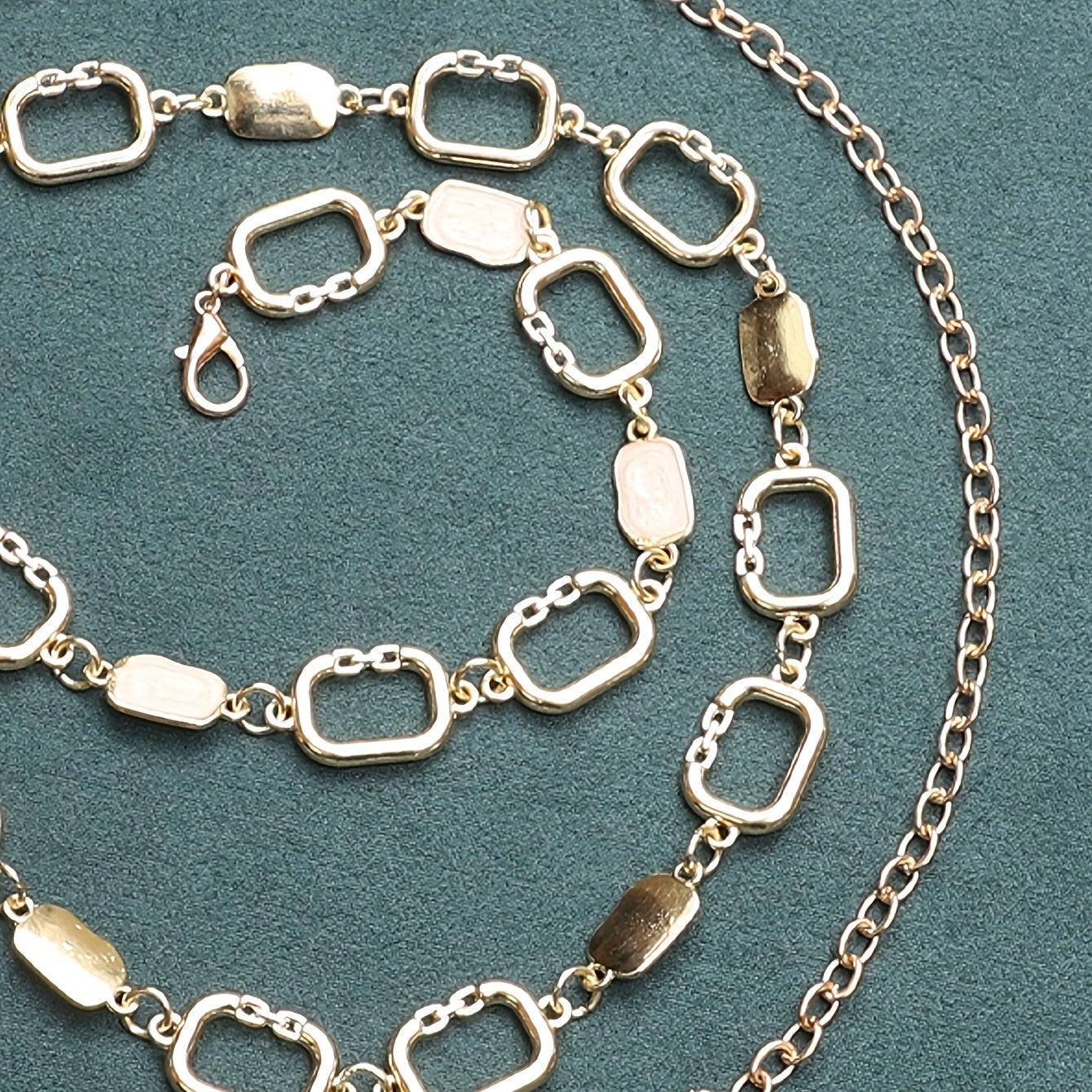 Golden Geometric Metal Waist Chain Vintage Dress Girdle