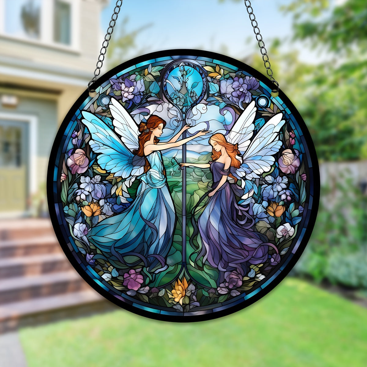 Fairy Stained Glass Window Hanging Suncatcher Art Decoration