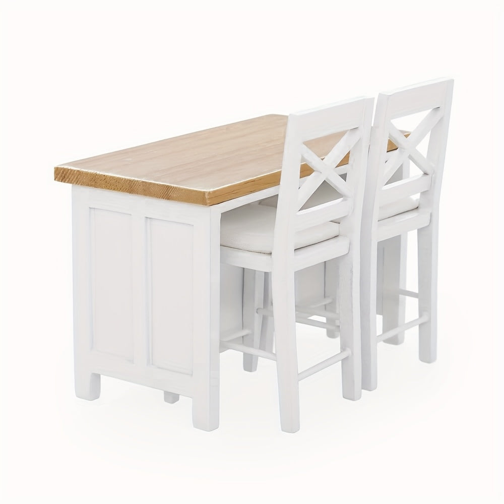 1:12 Dollhouse Dining Set Table & Chairs for Kitchen & Restaurant Decor