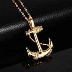 Men's Stainless Steel Anchor Pendant Necklace Pirates Of The Caribbean