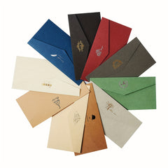 2pcs Retro Hot Stamping Cowhide Paper Envelopes