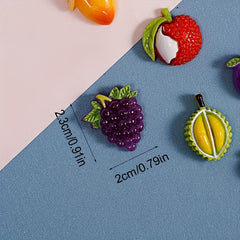 20pcs Mixed Cartoon Fruit Beads Pendants DIY Jewelry Making Accessories