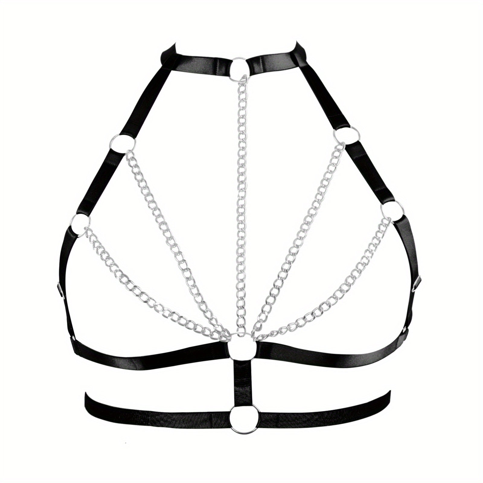 Sexy Hollow Out Harness Bra Metal Cage Gothic Chain Belt Bikini Belly Chain