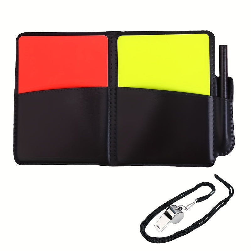Football Referee Set Red And Yellow Card Metal Whistle Training Tool