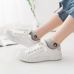 10 Pairs Teddy Bear Socks Soft Lightweight Low Cut Ankle Socks