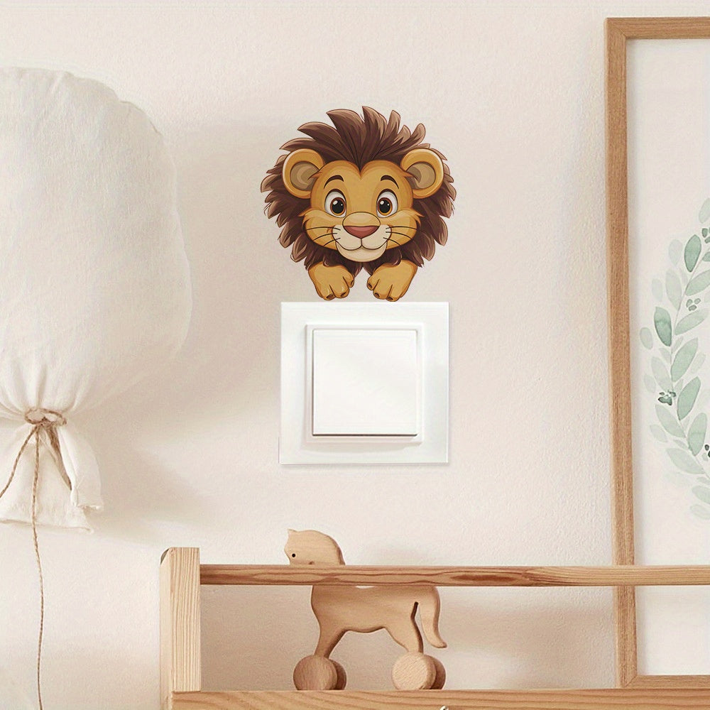 Cartoon Lion Switch Sticker for Home Decoration