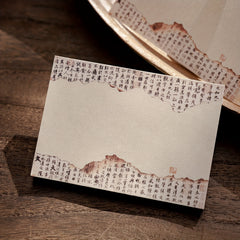 River Series Sticky Note Book Antique Style Charred Calligraphy & Painting