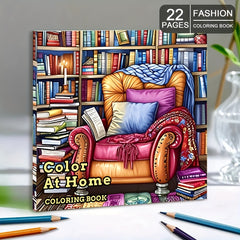 At Home Coloring Book - 22 Page Adult Coloring Book