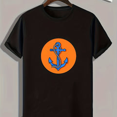 Anchor Print Men's Graphic T shirt Casual Comfy Tees For Summer