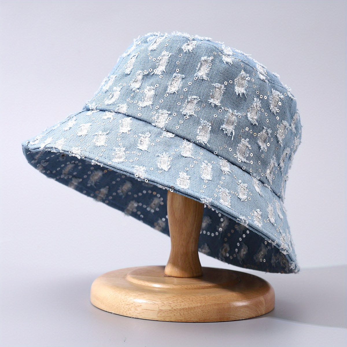 Sequin Decor Bucket Hat Lightweight Beach Basin Hat Unisex Hip Hop