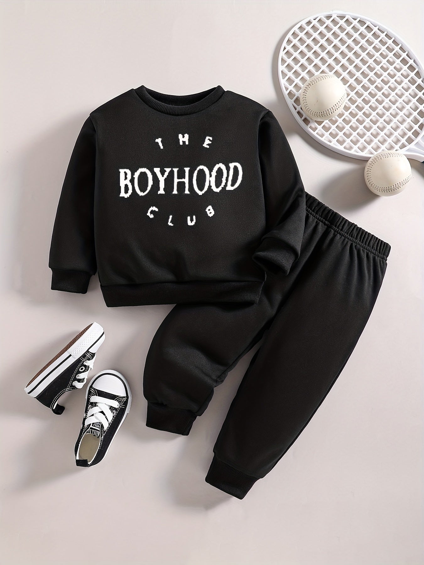 Baby Boy Casual Set THE BOYHOOD CLUB Print Kids Sweatshirt Trousers Set