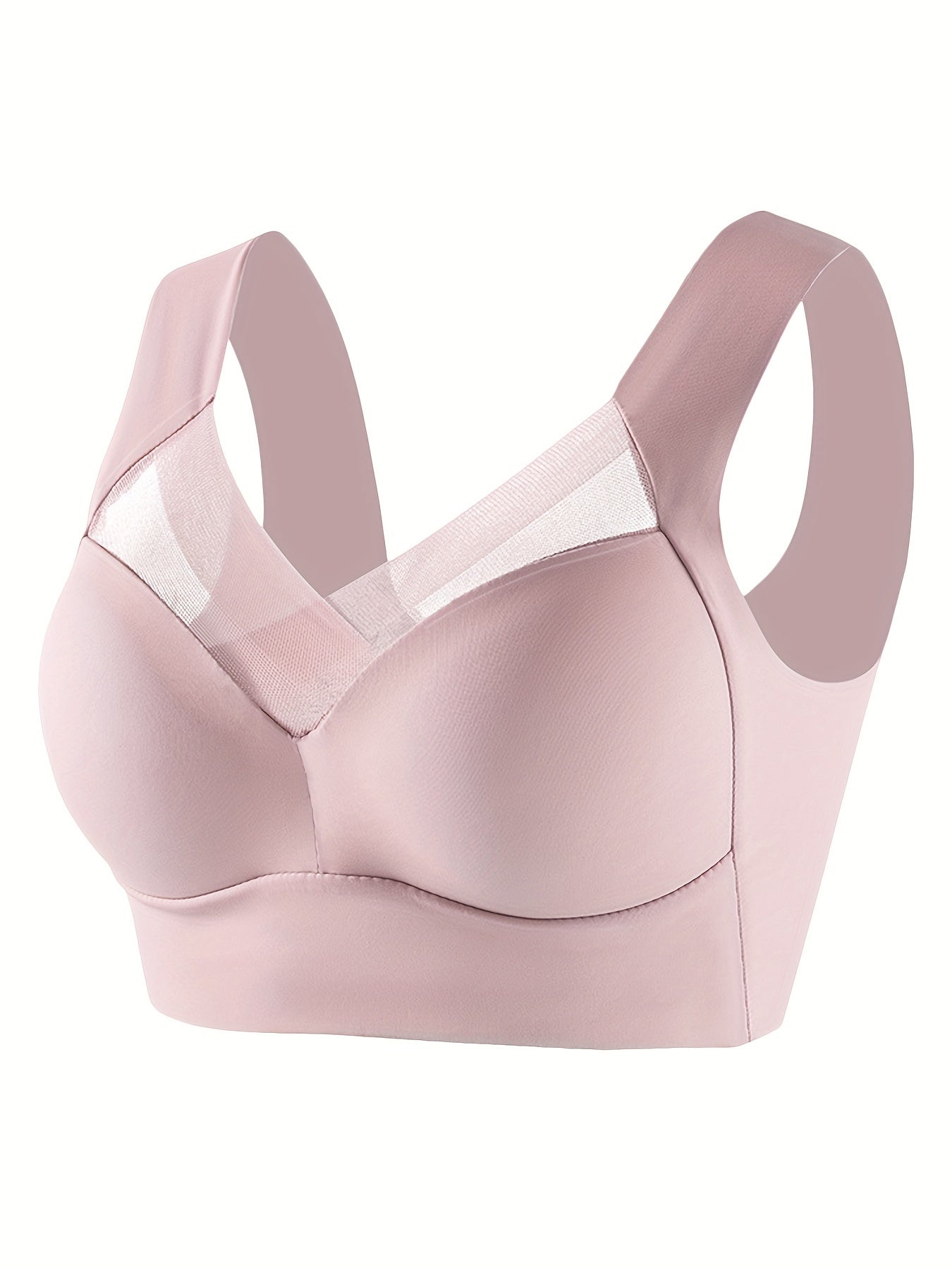 High Elasticity Women's Sports Bra Wire-Free Padded Mesh Insert