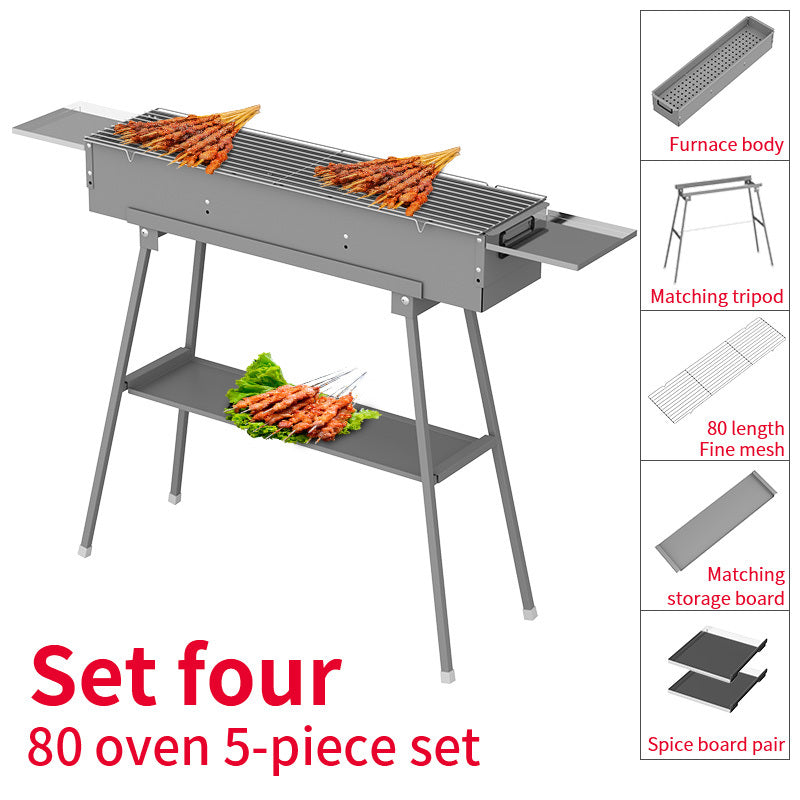 Portable Charcoal Grill with Rack for Camping and Commercial Use