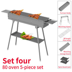 Portable Charcoal Grill with Rack for Camping and Commercial Use