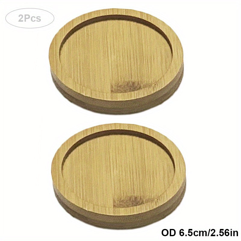2pcs Bamboo Plant Saucer 6-8 Round Plant Pot Tray Planter Trays