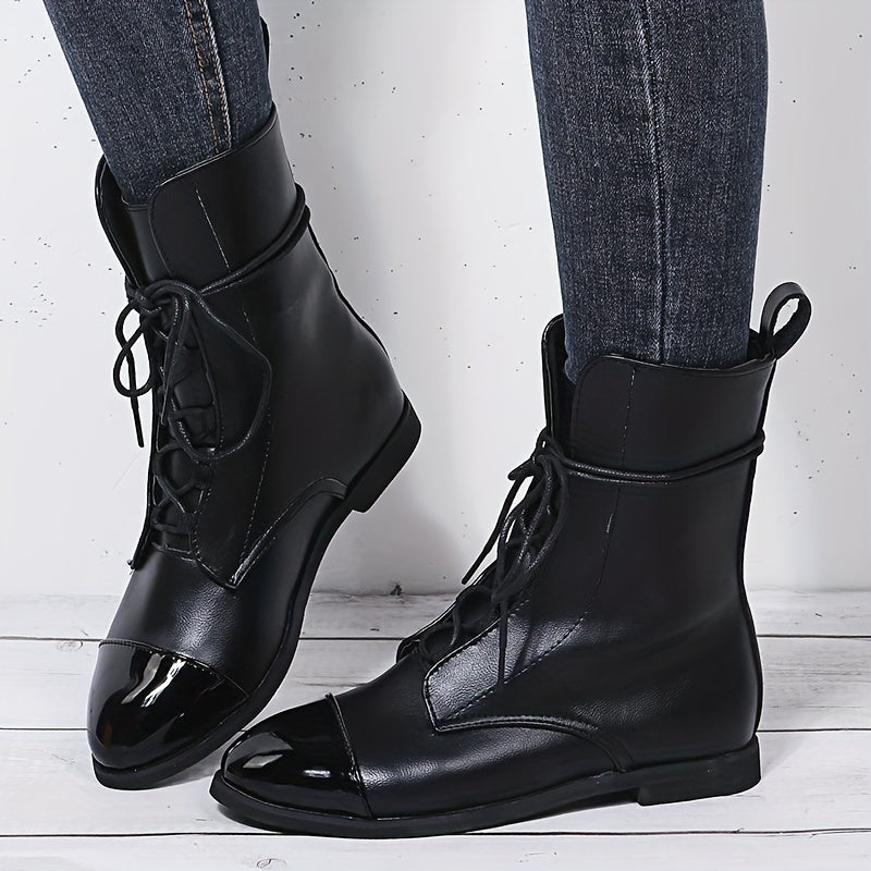Women's Lace Up Motorcycle Combat Boots