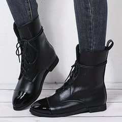 Women's Lace Up Motorcycle Combat Boots