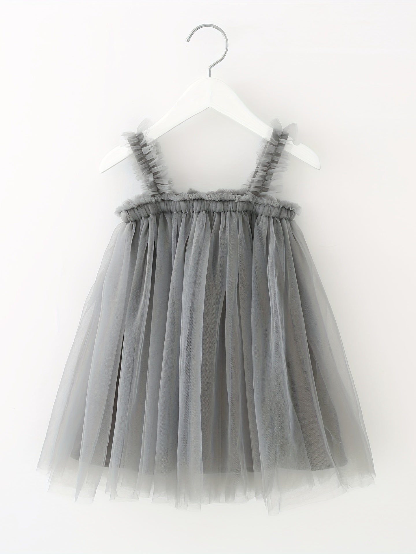 Toddler Girls Sequin Stars Moon Frill Trim Shirred Rainbow Princess Cami Dress