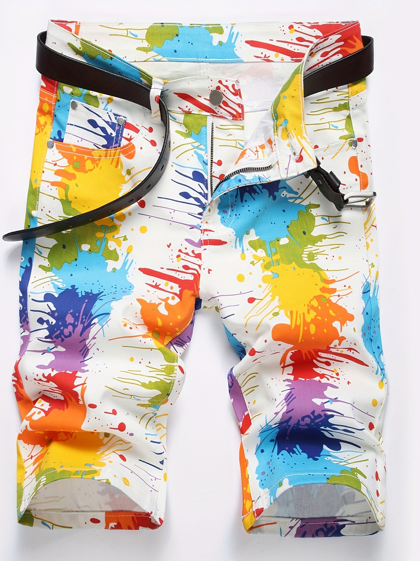 Men's Slim Fit Colorful Printed Jeans