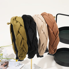 Flannel Braided Headbands Hairband Criss Cross Fall Winter Hair Accessories