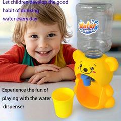 Kids Mini Water Dispenser Toy Cartoon Plastic Pretend Play Kitchen Accessory
