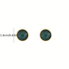 Round Grey Stud Earrings Minimalist Style Alloy Jewelry Versatile Gift