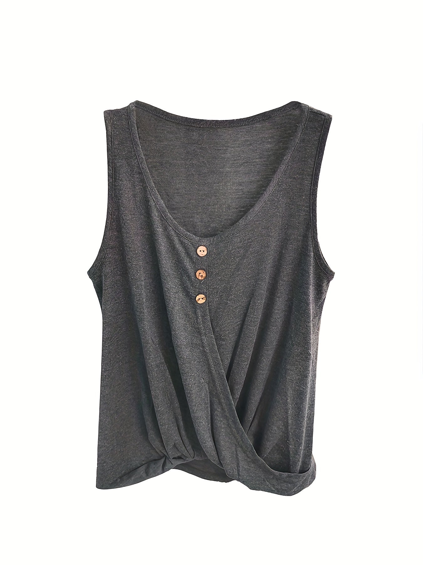 Sleeveless Button Decor Tank Top
