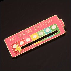 Funny Enamel Metal Badges Lapel Pin My Social Brooch Mood Expression