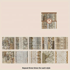 30pcs Paper Lace Museum Series Ledger DIY Decoration Primer