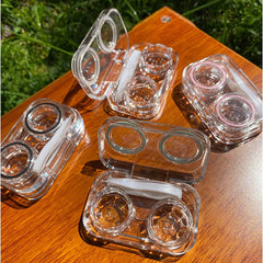 Clear Plastic Mini Lens Case for Contact Lenses