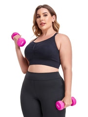  Ruched Front Full Coverage Solid Bra Women's Plus Medium Stretch
