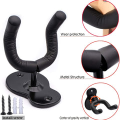 Wall Mounted Guitar Hanger for Secure Guitar Storage