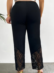  Contrast Lace High Rise Stretch Trousers