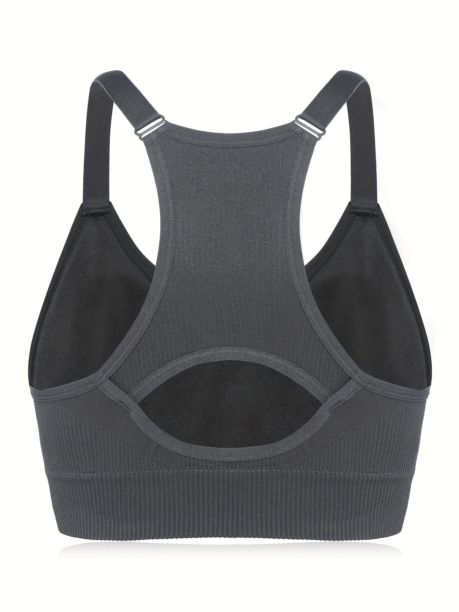 2 Pack Plus Size Seamless Racerback Sports Bras Set Women's Yoga Bralette