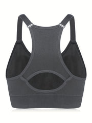 2 Pack Plus Size Seamless Racerback Sports Bras Set Women's Yoga Bralette