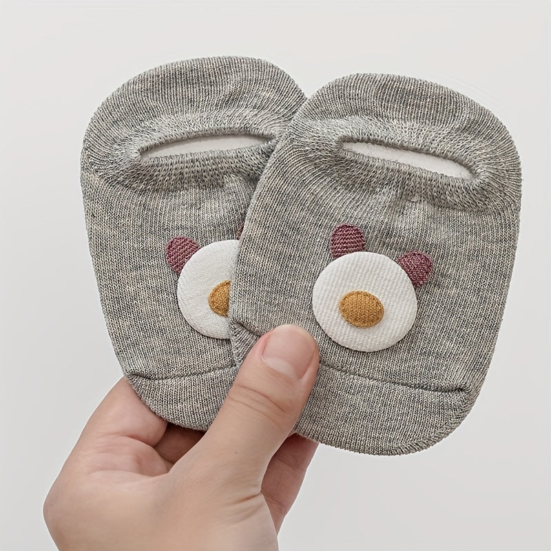 Boys Non slip Floor Socks Bear Letter Pattern Boat Socks