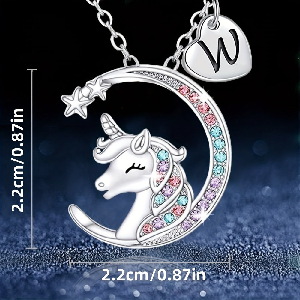 Unicorn Letter Pendant Necklace Decorative Accessories Gift