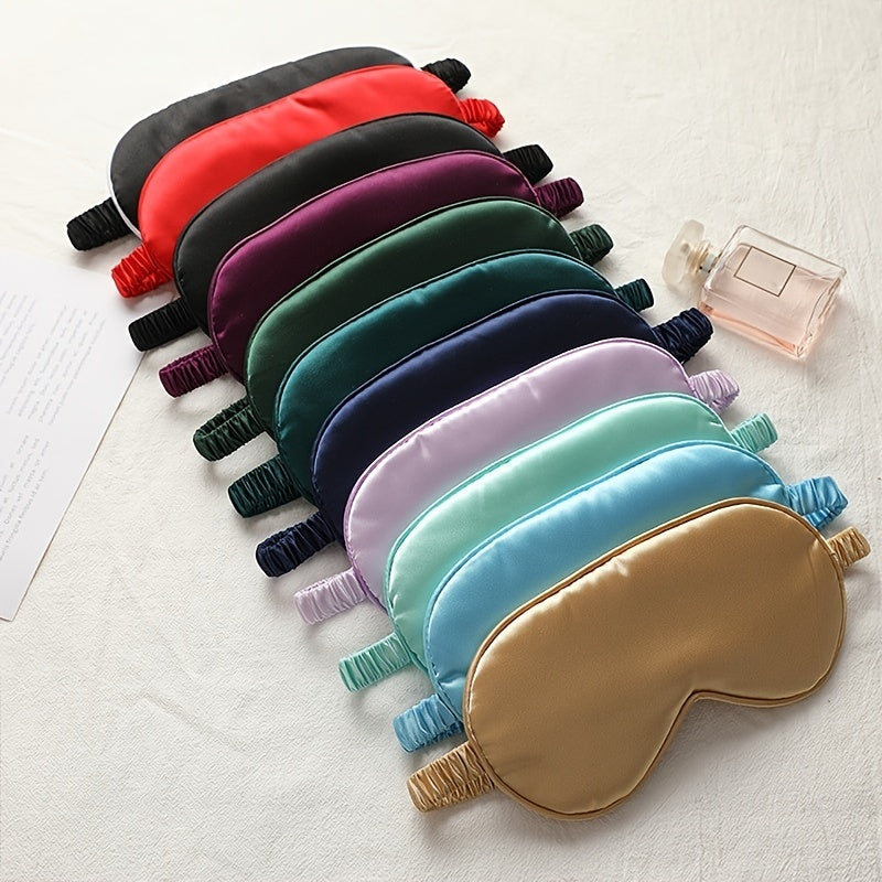 Silk Eye Mask Light Blocking Elastic Band Travel Sleep Lunch Break Shield