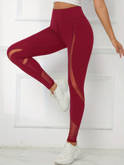 Mesh Contrast Yoga Workout Pants Breathable Leggings