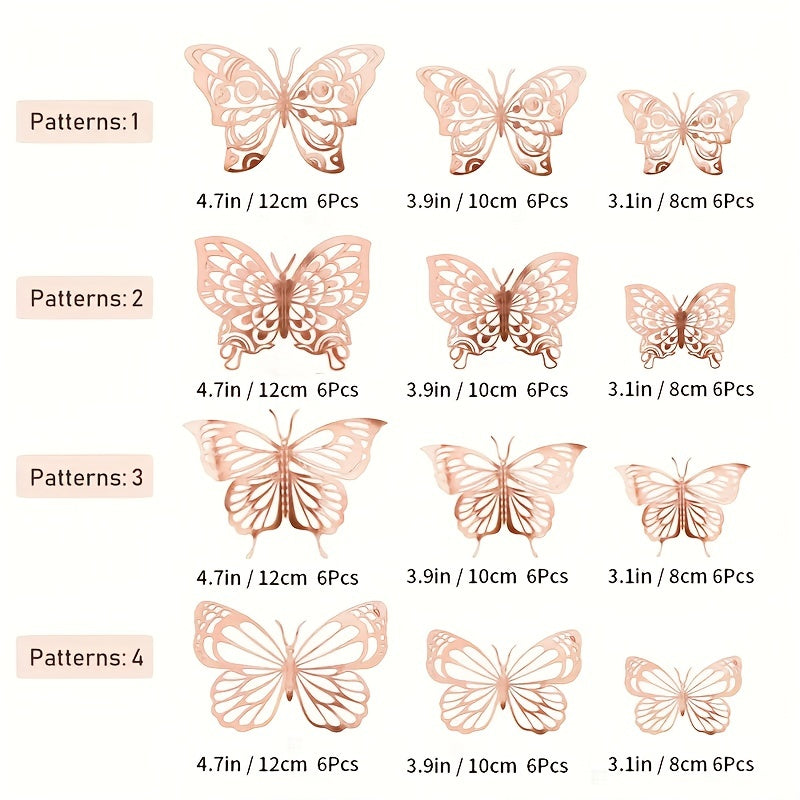 72pcs 3D Butterfly Wall Stickers Bedroom Classroom Wedding Decor
