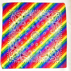Iridescent Paisley Print Bandana Hip Hop Square Scarf