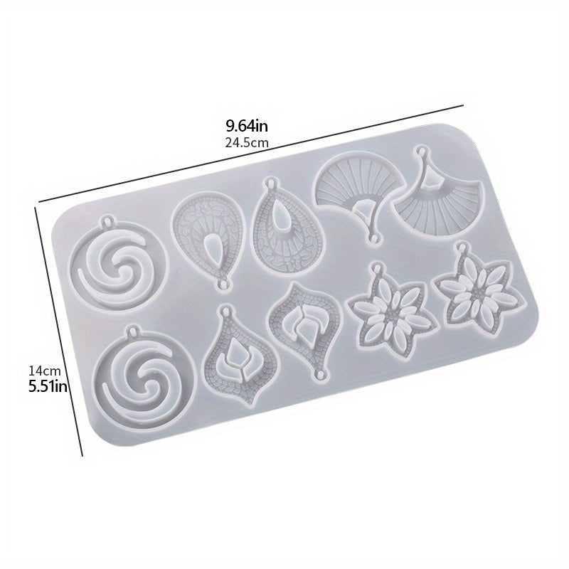 DIY Crystal Resin Mould Exotic Earrings Silicone Mold Hollow Pattern