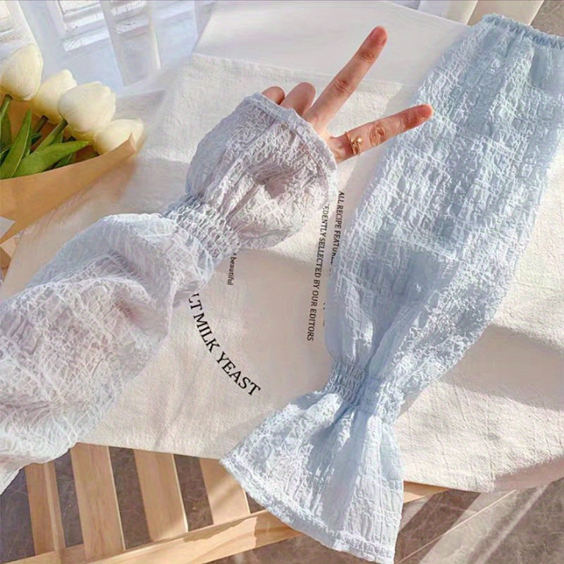 Breathable Fingerless Gloves UV Protection Sleeves For Women