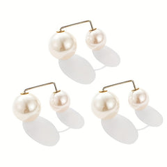 3pcs Faux Pearl Waist Pin Scarf Hijab Clip Set
