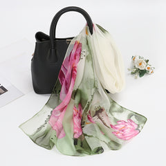 Lightweight Floral Pattern Scarf Shawl for Women Sunscreen Shawls