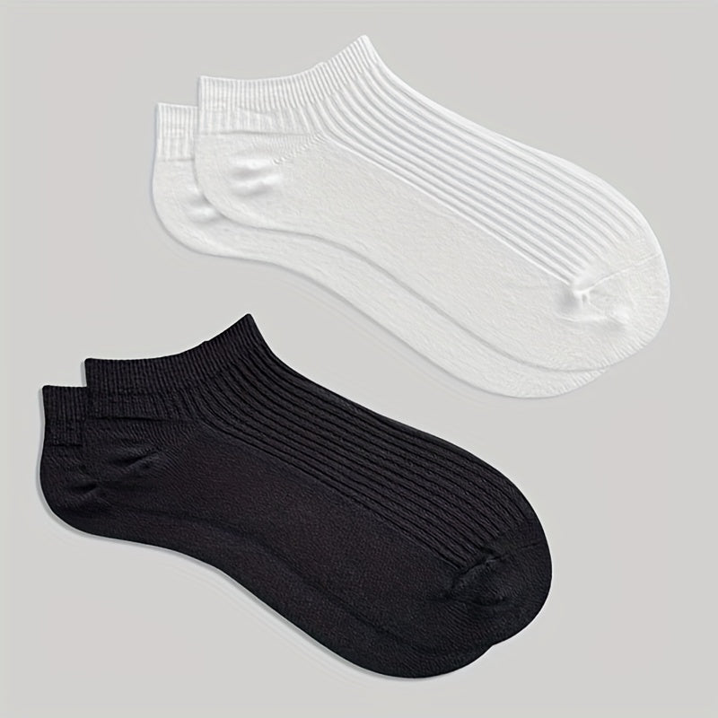 5 Pairs Ribbed Ankle Socks Soft Lightweight All Match Women's Stockings
