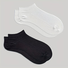 5 Pairs Ribbed Ankle Socks Soft Lightweight All Match Women's Stockings