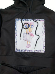  Painting Print Hoodie & Joggers Set